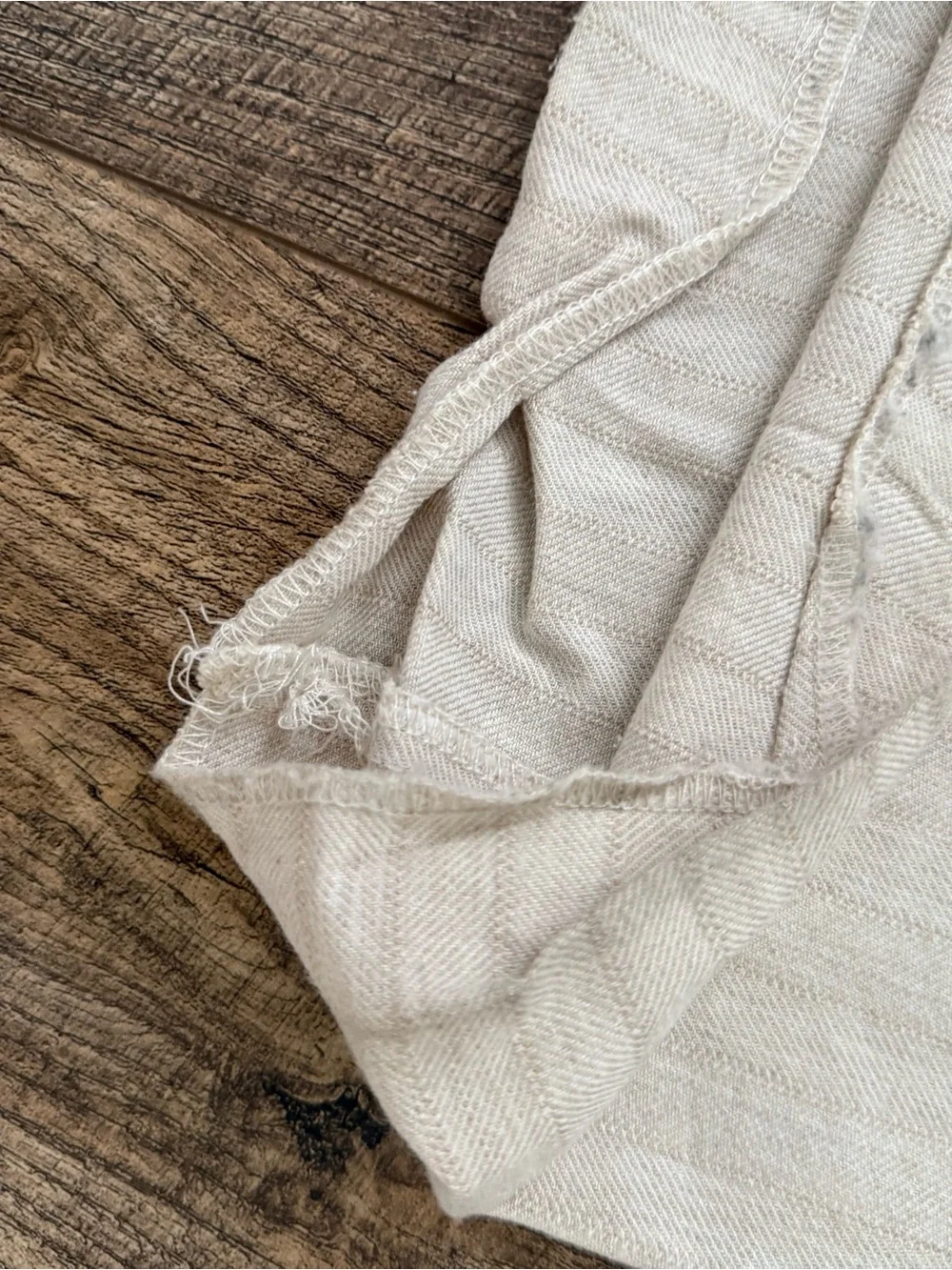 Zara Beige Wide-Leg Linen-Blend Pants